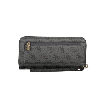 Cardholder Wallet by Guess Jeans for women in polyurethane black showcases a discerning silhouette, artfully capturing the essence of Coleen Polyurethane Cardholder Wallet with its functional card-organization coin-purse.