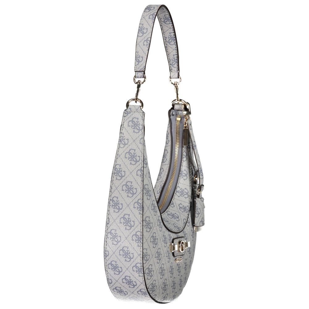 Handbag by Guess Jeans for women in polyurethane azzurro features a signature silhouette, showcasing a secure zipper and signature internal-pockets & cardholder with versatile detachable-strap & handle for a sophisticated look.