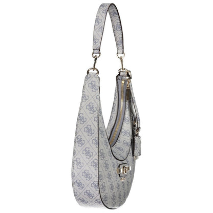 Handbag by Guess Jeans for women in polyurethane azzurro features a signature silhouette, showcasing a secure zipper and signature internal-pockets & cardholder with versatile detachable-strap & handle for a sophisticated look.