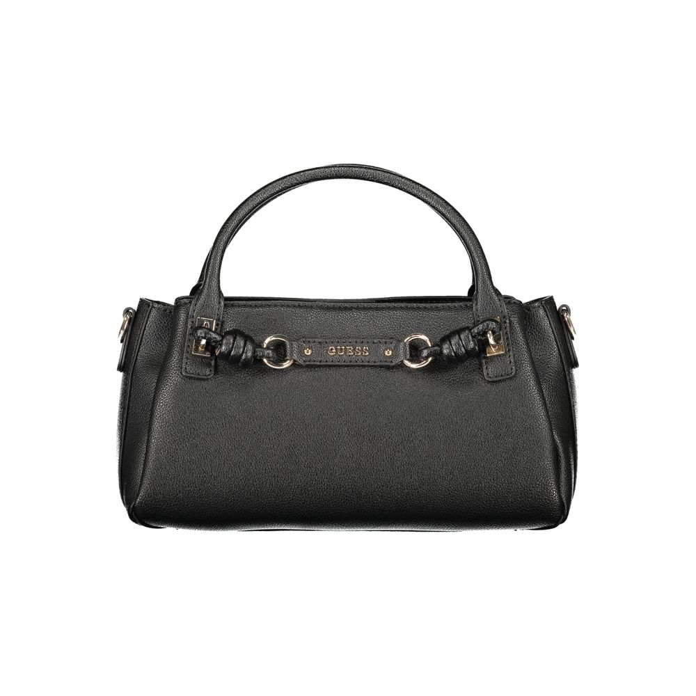 Handbag by Guess Jeans for women in polyurethane black features a exquisite silhouette, showcasing a secure and exquisite built-in-compartments & document-holder with versatile shoulder-strap, handle & adjustable-strap for a exquisite finish.
