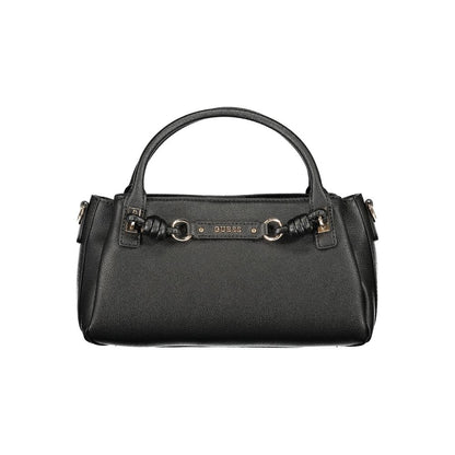 Handbag by Guess Jeans for women in polyurethane black features a exquisite silhouette, showcasing a secure and exquisite built-in-compartments & document-holder with versatile shoulder-strap, handle & adjustable-strap for a exquisite finish.