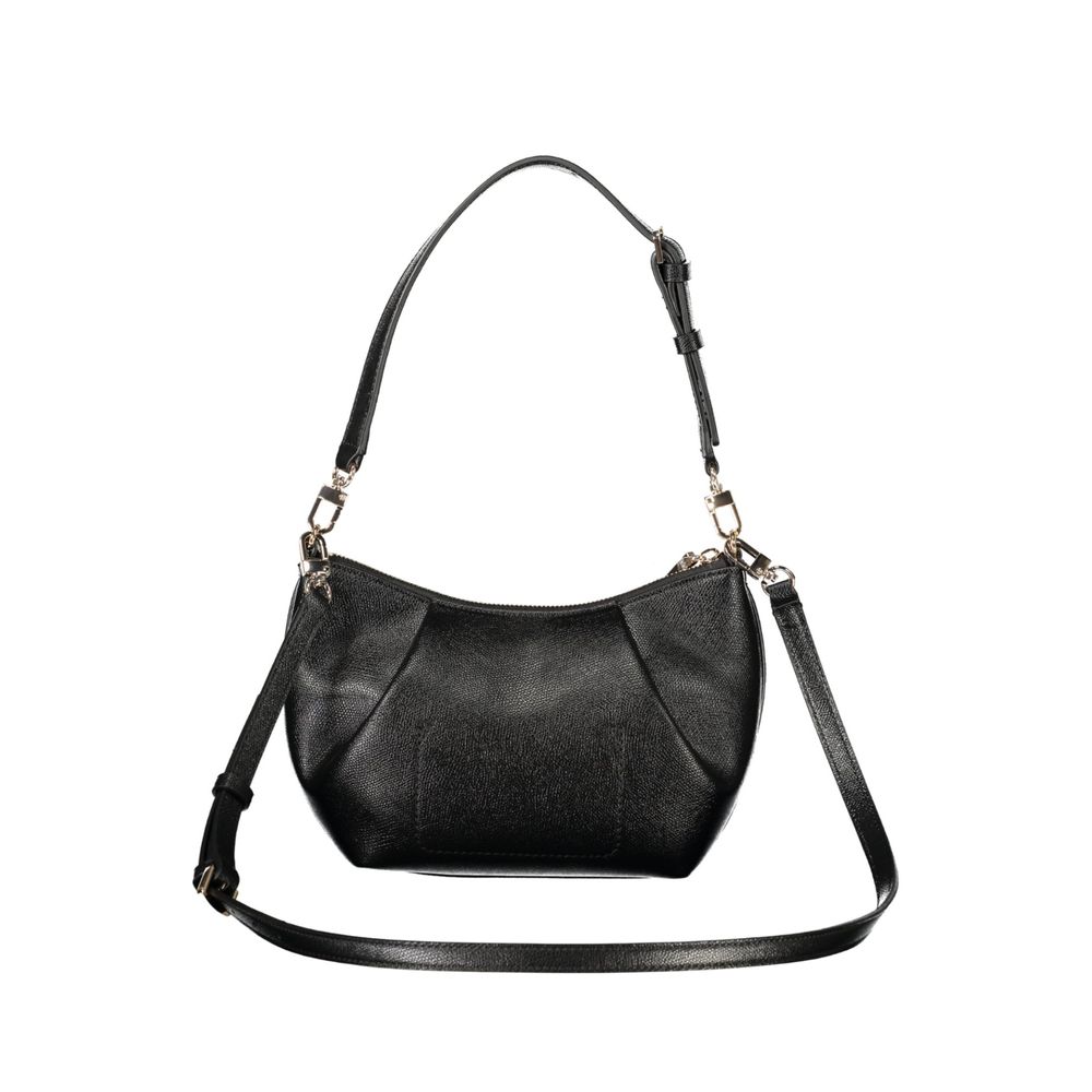 Handbag by Guess Jeans for women in polyurethane black features a ornamental silhouette, showcasing a secure zipper, ample cardholder, and ornamental adjustable-strap & handle for a sophisticated look.