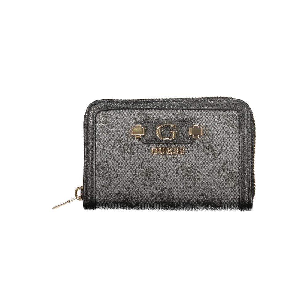 Cardholder Wallet by Guess Jeans for women in polyurethane black showcases a discerning silhouette, artfully capturing the essence of Lindsey Polyurethane Cardholder Wallet with its functional card-organization coin-purse.