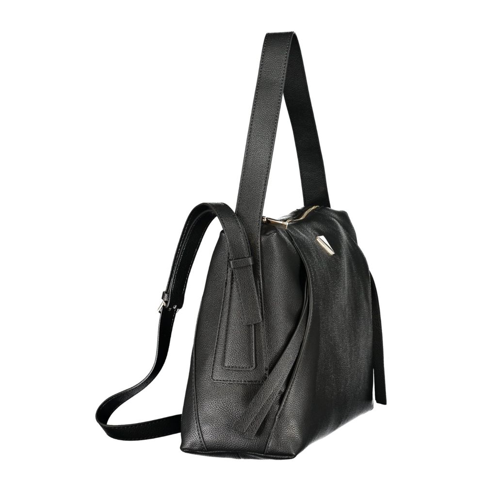 Shoulder Handbag by Guess Jeans for women in polyurethane black features an refined silhouette, showcasing a secure zipper, ample external-pockets & internal-pockets, and versatile shoulder-strap, adjustable-strap & handle for a sophisticated refined aesthetic.