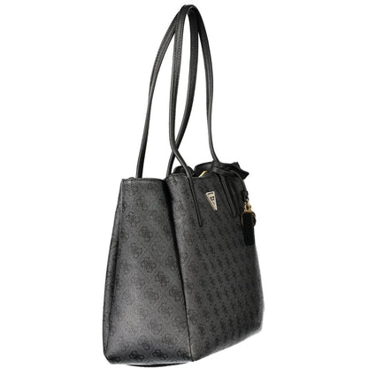 This Handbag by Guess Jeans for women in polyurethane and black presents a sculptural silhouette featuring a secure , ample built-in-compartments & laptop-compartment, and versatile handle for a sculptural finish.