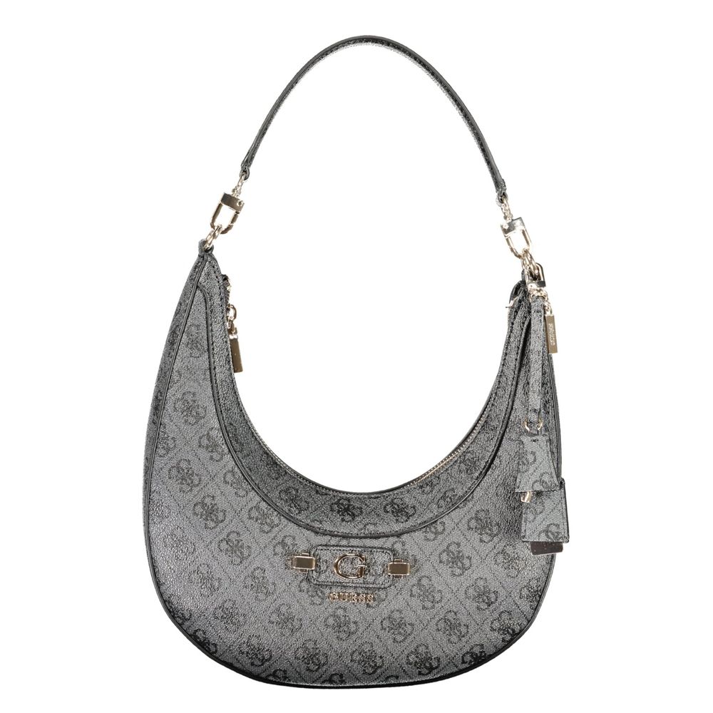 Evening Handbag by Guess Jeans for women in polyurethane black features an refined silhouette, showcasing a secure zipper, ample internal-pockets & cardholder, and versatile handle for a sophisticated refined aesthetic.