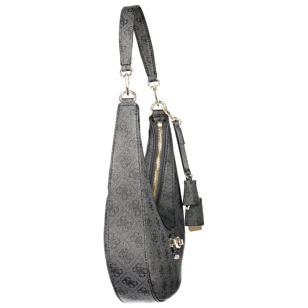 Evening Handbag by Guess Jeans for women in polyurethane black features a refined silhouette, showcasing a secure zipper, organized internal-pockets & cardholder, and versatile handle for a refined finish.