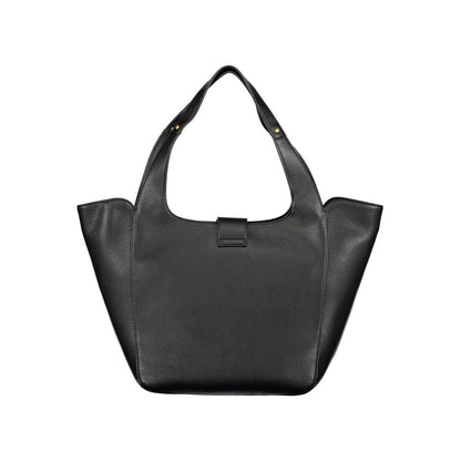 Handbag by Guess Jeans for women in polyurethane black features a signature silhouette, showcasing a secure snap & zipper and signature document-holder & internal-pockets with versatile handle for a sophisticated look.