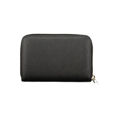 Cardholder Wallet by Guess Jeans for women in polyurethane black showcases a refined silhouette, artfully detailed with the signature style of the Laurel Polyurethane Cardholder Wallet and functional card-organization coin-purse.