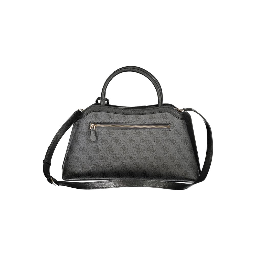 This Handbag by Guess Jeans for women in polyethylene and black presents a sculptural silhouette featuring a secure snap & zipper, ample built-in-compartments, document-holder, external-pockets & internal-pockets, and versatile shoulder-strap, handle & adjustable-strap for a sculptural finish.
