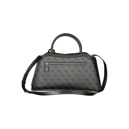This Handbag by Guess Jeans for women in polyethylene and black presents a sculptural silhouette featuring a secure snap & zipper, ample built-in-compartments, document-holder, external-pockets & internal-pockets, and versatile shoulder-strap, handle & adjustable-strap for a sculptural finish.