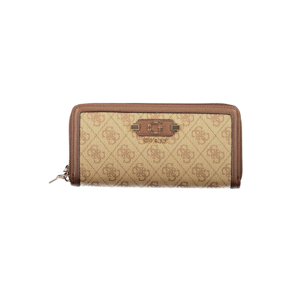 Cardholder Wallet by Guess Jeans for women in polyethylene leather beige presents a refined silhouette, artfully capturing the essence of the Lindsey Polyethylene Leather Cardholder Wallet design with sophisticated card-organization coin-purse for a refined look.