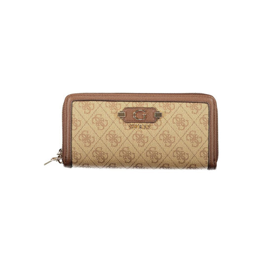 Cardholder Wallet by Guess Jeans for women in polyethylene leather beige presents a refined silhouette, artfully capturing the essence of the Lindsey Polyethylene Leather Cardholder Wallet design with sophisticated card-organization coin-purse for a refined look.