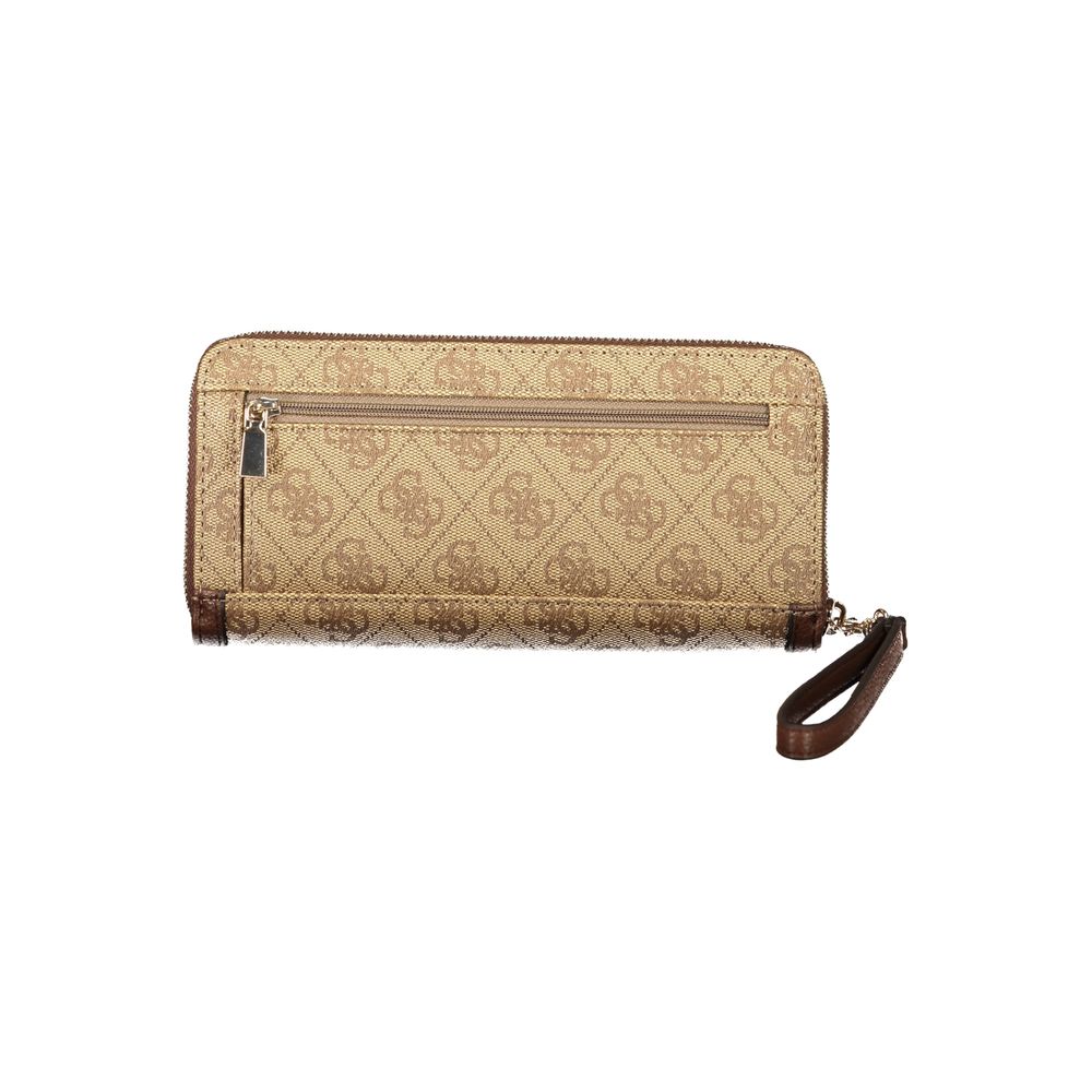Cardholder Wallet by Guess Jeans for women in polyethylene leather beige features a streamlined silhouette, showcasing the streamlined Lindsey Polyethylene Leather Cardholder Wallet design with sophisticated card-organization coin-purse for a premium look.