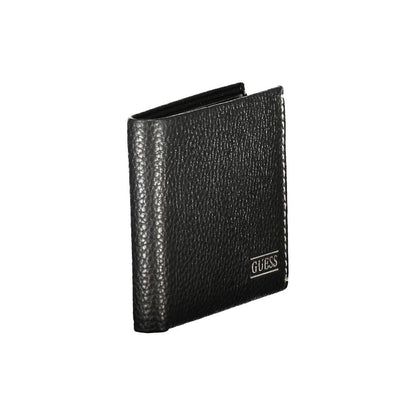 Cardholder Wallet by Guess Jeans for men in leather black showcases a refined silhouette, artfully detailed with the signature style of the Leather Cardholder Wallet and functional card-organization coin-purse.