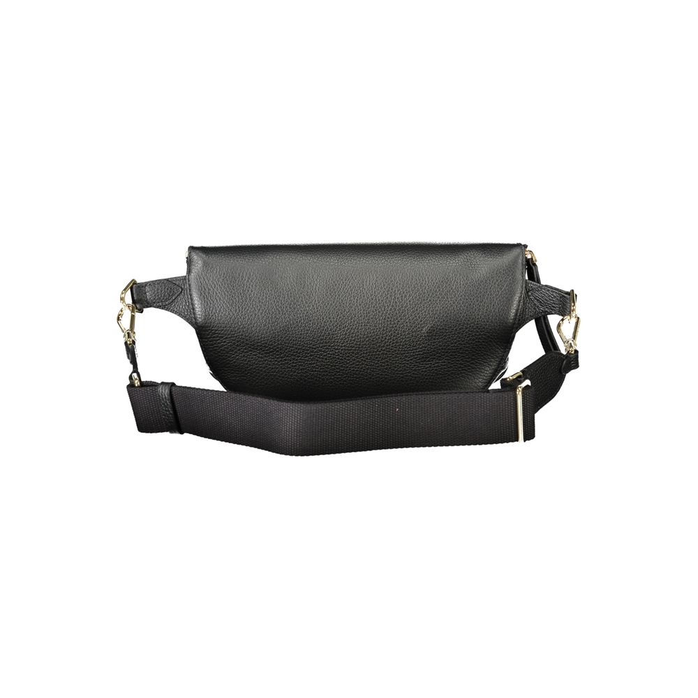 Fanny Pack Handbag by Coccinelle for women in leather black & signature features a ornamental silhouette, showcasing a secure zipper, ample external-pockets & internal-pockets, and ornamental adjustable-strap & belt-strap for a sophisticated look.