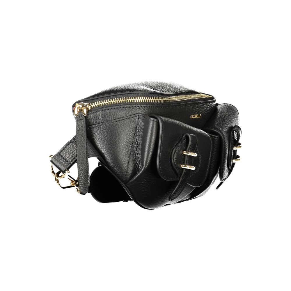 This Fanny Pack Handbag by Coccinelle for women in leather and black & signature presents a sculptural silhouette featuring a secure zipper, ample external-pockets & internal-pockets, and versatile adjustable-strap & belt-strap for a sculptural finish.