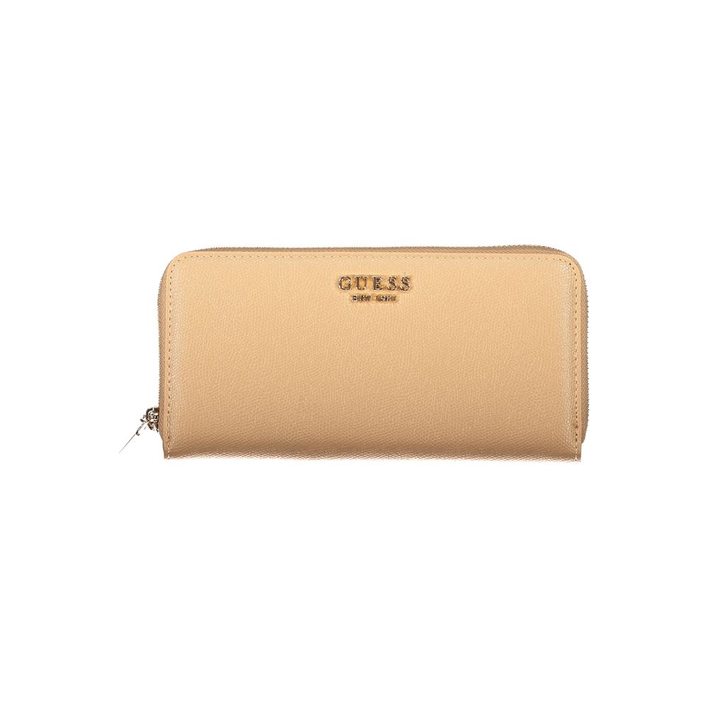 Cardholder Wallet by Guess Jeans for women in polyethylene beige showcases a refined silhouette, artfully capturing the essence of the refined Amorette Polyethylene Cardholder Wallet design with functional card-organization coin-purse.