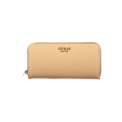 Cardholder Wallet by Guess Jeans for women in polyethylene beige showcases a refined silhouette, artfully capturing the essence of the refined Amorette Polyethylene Cardholder Wallet design with functional card-organization coin-purse.