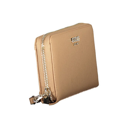 Cardholder Wallet by Guess Jeans for women in polyethylene beige presents a architectural silhouette from the Amorette Polyethylene Cardholder Wallet collection, showcasing architectural card-organization coin-purse for a architectural finish.