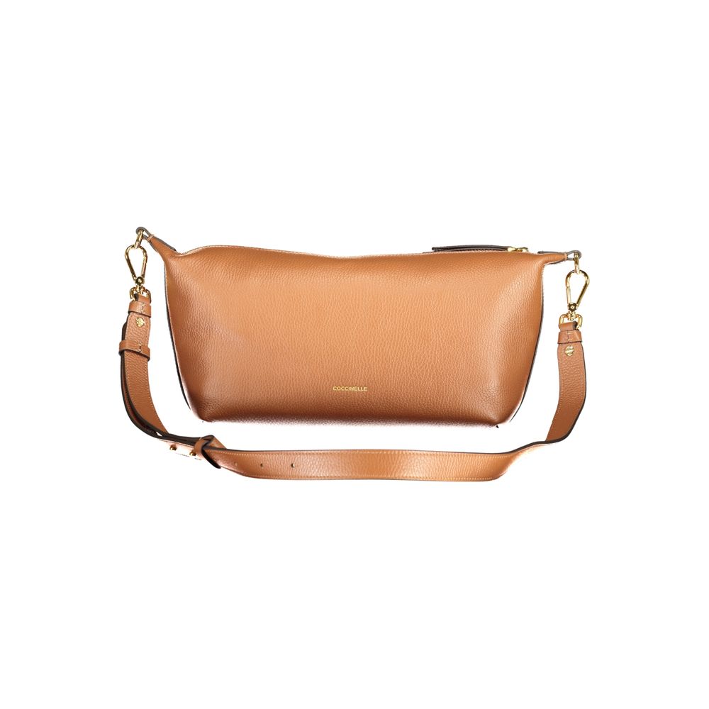 Handbag by Coccinelle for women in leather brown & signature features a exquisite silhouette, showcasing a secure zipper and exquisite external-pockets & internal-pockets with versatile shoulder-strap & adjustable-strap for a exquisite finish.