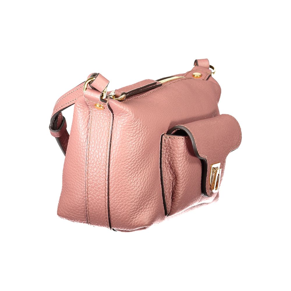 Handbag by Coccinelle for women in leather pink & signature features a refined silhouette, showcasing a secure zipper, organized external-pockets, and versatile shoulder-strap & adjustable-strap for a refined finish.