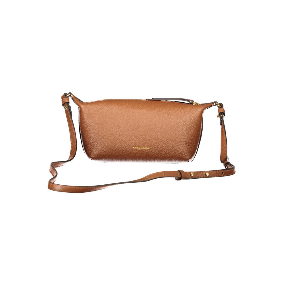Evening Handbag by Coccinelle for women in leather brown features a refined silhouette, showcasing a secure zipper, organized external-pockets, and versatile shoulder-strap & adjustable-strap for a refined finish.