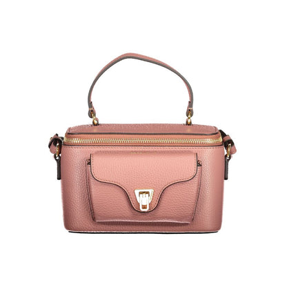 Evening Handbag by Coccinelle for women in leather pink & signature features a ornamental silhouette, showcasing a secure zipper, ample external-pockets, and ornamental shoulder-strap, handle & adjustable-strap for a sophisticated look.