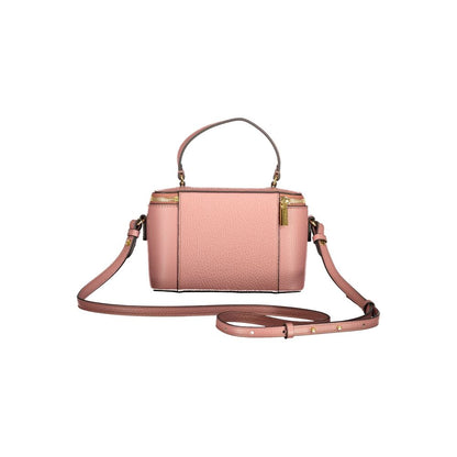 Evening Handbag by Coccinelle for women in leather pink & signature presents a ornamental silhouette, showcasing a secure zipper, ample external-pockets, and versatile shoulder-strap, handle & adjustable-strap for a ornamental finish.