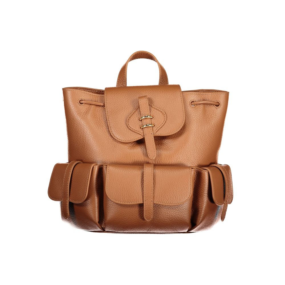 Drawstring Backpack by Coccinelle for women in leather brown features a architectural Mavery Leather Drawstring Backpack design with a secure drawstring & magnetic, ample external-pockets & internal-pockets, and versatile handle, backpack-strap & adjustable-strap for a architectural finish.