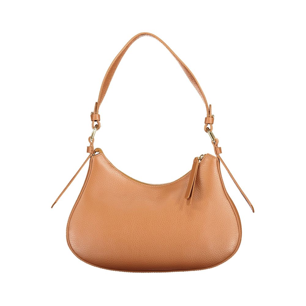 Handbag by Coccinelle for women in leather brown & print features a refined silhouette, showcasing a secure zipper & magnetic, organized external-pockets & internal-pockets, and versatile handle for a refined finish.