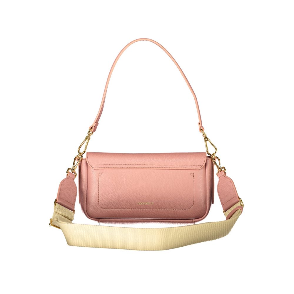 Evening Handbag by Coccinelle for women in leather pink & signature presents a ornamental silhouette, showcasing a secure zipper, ample external-pockets, and versatile shoulder-strap & adjustable-strap for a ornamental finish.