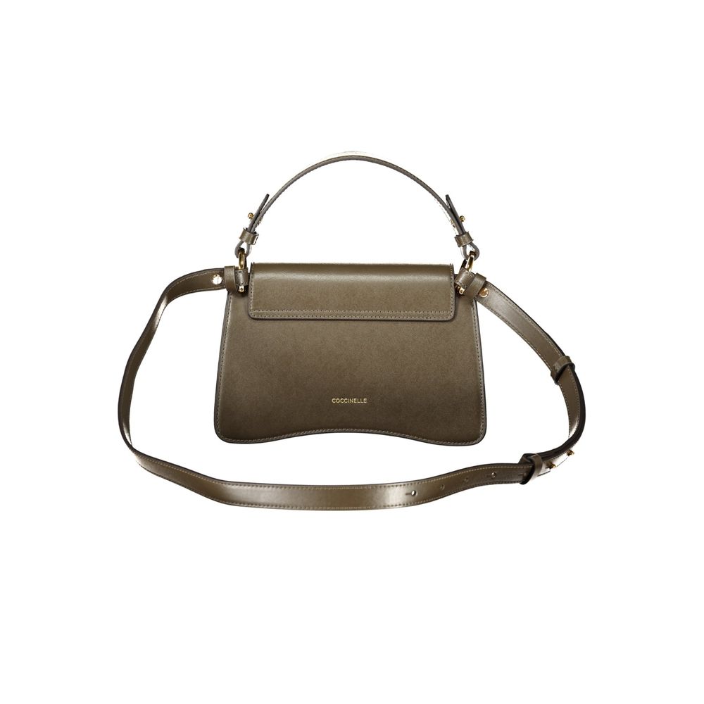 Handbag by Coccinelle for women in calf leather brown features a refined silhouette, showcasing a secure snap, organized external-pockets & internal-pockets, and versatile shoulder-strap, adjustable-strap & handle for a refined finish.