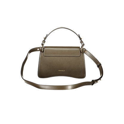 Handbag by Coccinelle for women in calf leather brown features a refined silhouette, showcasing a secure snap, organized external-pockets & internal-pockets, and versatile shoulder-strap, adjustable-strap & handle for a refined finish.