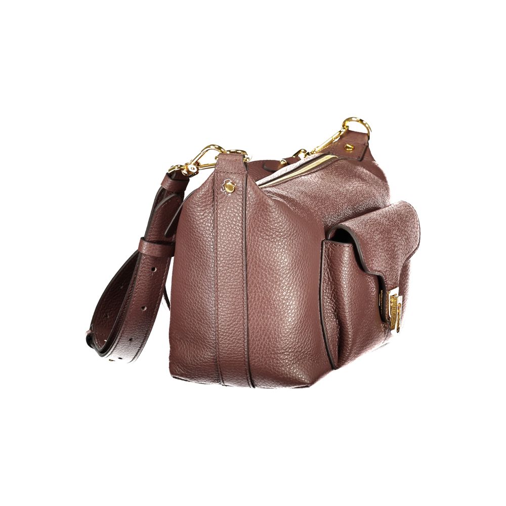 Handbag by Coccinelle for women in leather brown features a signature silhouette, showcasing a secure zipper and signature external-pockets & internal-pockets with versatile shoulder-strap & adjustable-strap for a sophisticated look.