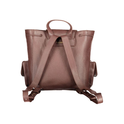 Drawstring Backpack by Coccinelle for women in leather brown features a stately Mavery Leather Drawstring Backpack design, showcasing a secure drawstring & magnetic, ample external-pockets & internal-pockets, and versatile handle, backpack-strap & adjustable-strap for a stately finish.