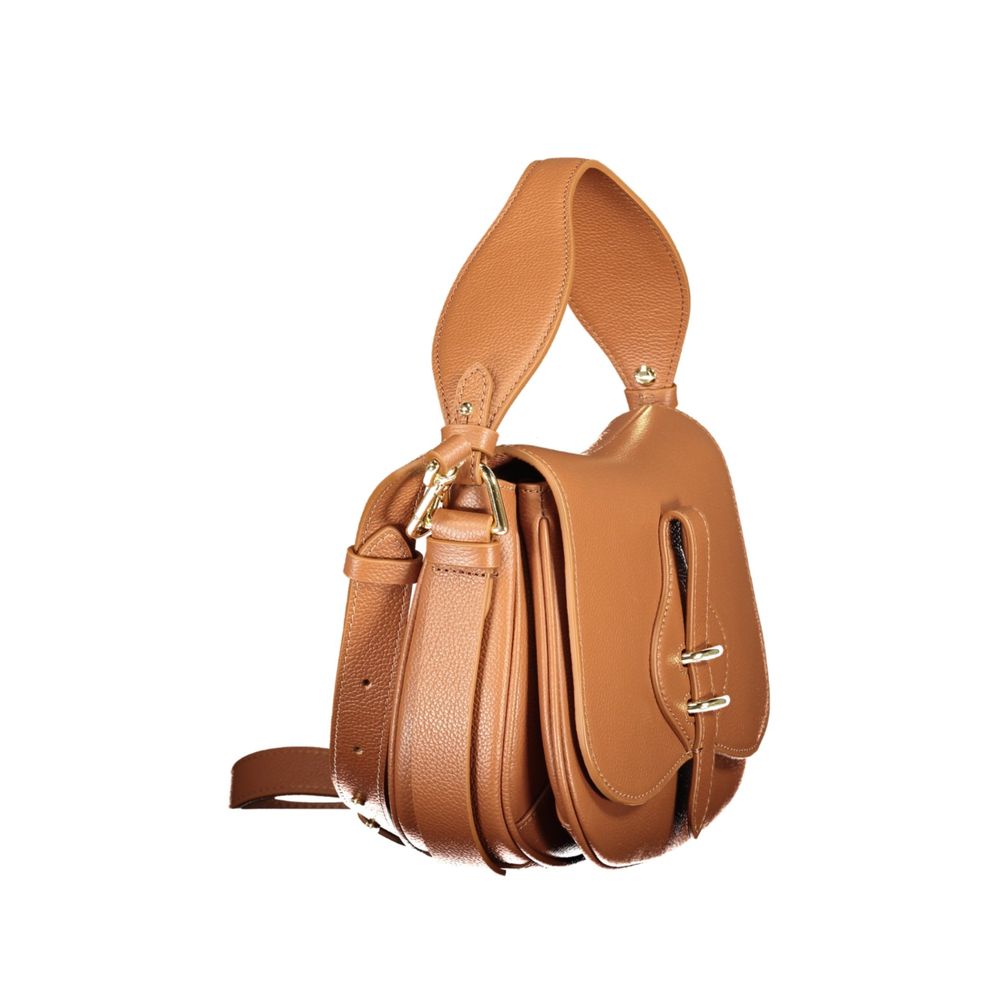 Handbag by Coccinelle for women in leather brown features an refined silhouette, showcasing a secure magnetic, ample built-in-compartments, and versatile shoulder-strap, handle, adjustable-strap & detachable-strap for a sophisticated refined aesthetic.