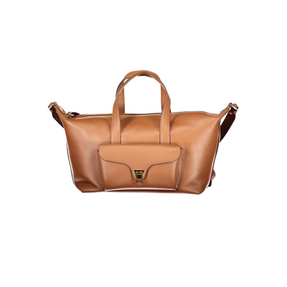 Coccinelle Beat Generation Leather Handbag - Brown Signature Print