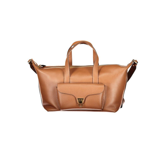 Coccinelle Beat Generation Leather Handbag - Brown Signature Print