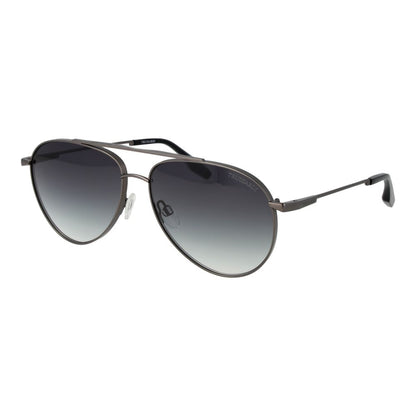 Sunglasses by Trussardi for men in stainless steel gray features an ethereal aviator full-rim frame design with gunmetal coloured frame frames and gradient category-3-dark-tint lens for a ethereal finish.
