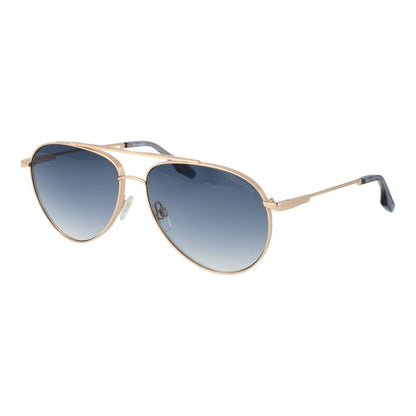 Sunglasses by Trussardi for men in stainless steel gold features an lustrous aviator full-rim frame design with gold coloured frame detailing and gradient category-2-medium-tint lens for a lustrous aesthetic.