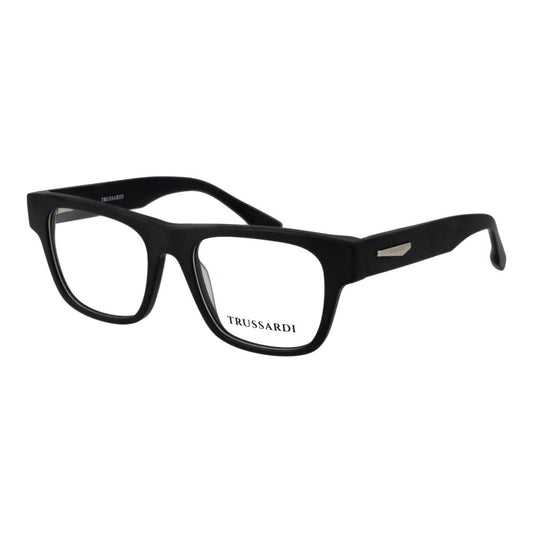 Eyeglasses Frames by Trussardi for men in acetate and black showcases a refined silhouette, detailed with a black coloured frame finish and a sophisticated full-frame frame design.