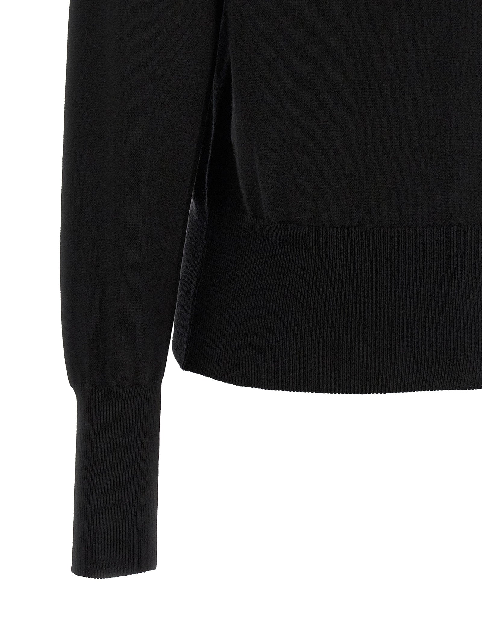Cardigan by Vivienne Westwood for women in cashmere cotton blend amber & black features a nuanced silhouette with a refined and nuanced detailing for a sophisticated look.