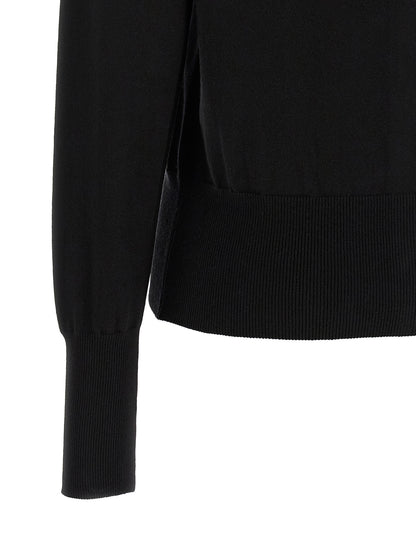 Cardigan by Vivienne Westwood for women in cashmere cotton blend amber & black features a nuanced silhouette with a refined and nuanced detailing for a sophisticated look.