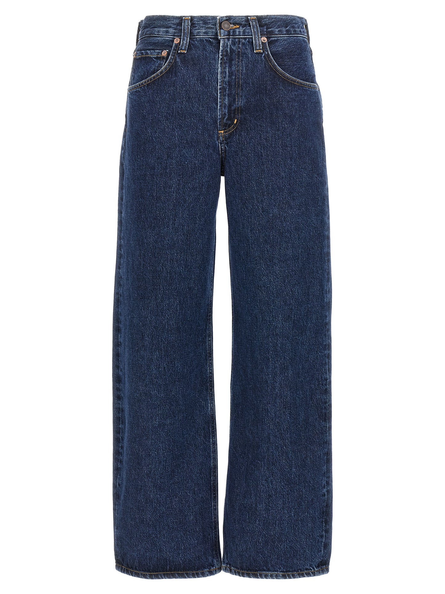 Jeans by Agolde for women in denim cotton blue & indigo features a refined silhouette with a refined wide, defined by a and a refined long for a refined finish.