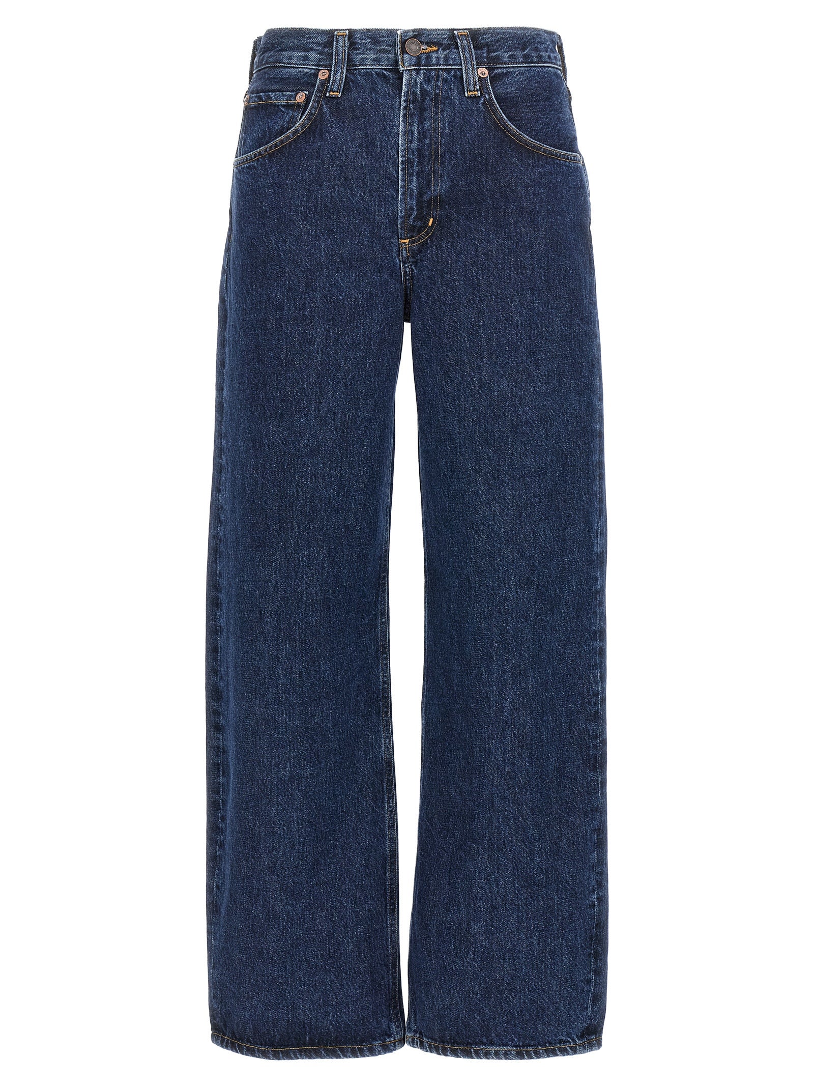 Jeans by Agolde for women in denim cotton blue & indigo features a refined silhouette with a refined wide, defined by a and a refined long for a refined finish.
