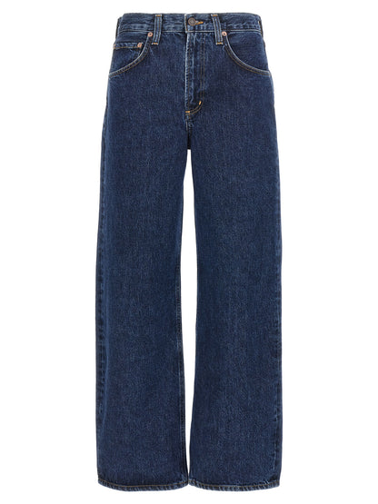 Jeans by Agolde for women in denim cotton blue & indigo features a refined silhouette with a refined wide, defined by a and a refined long for a refined finish.