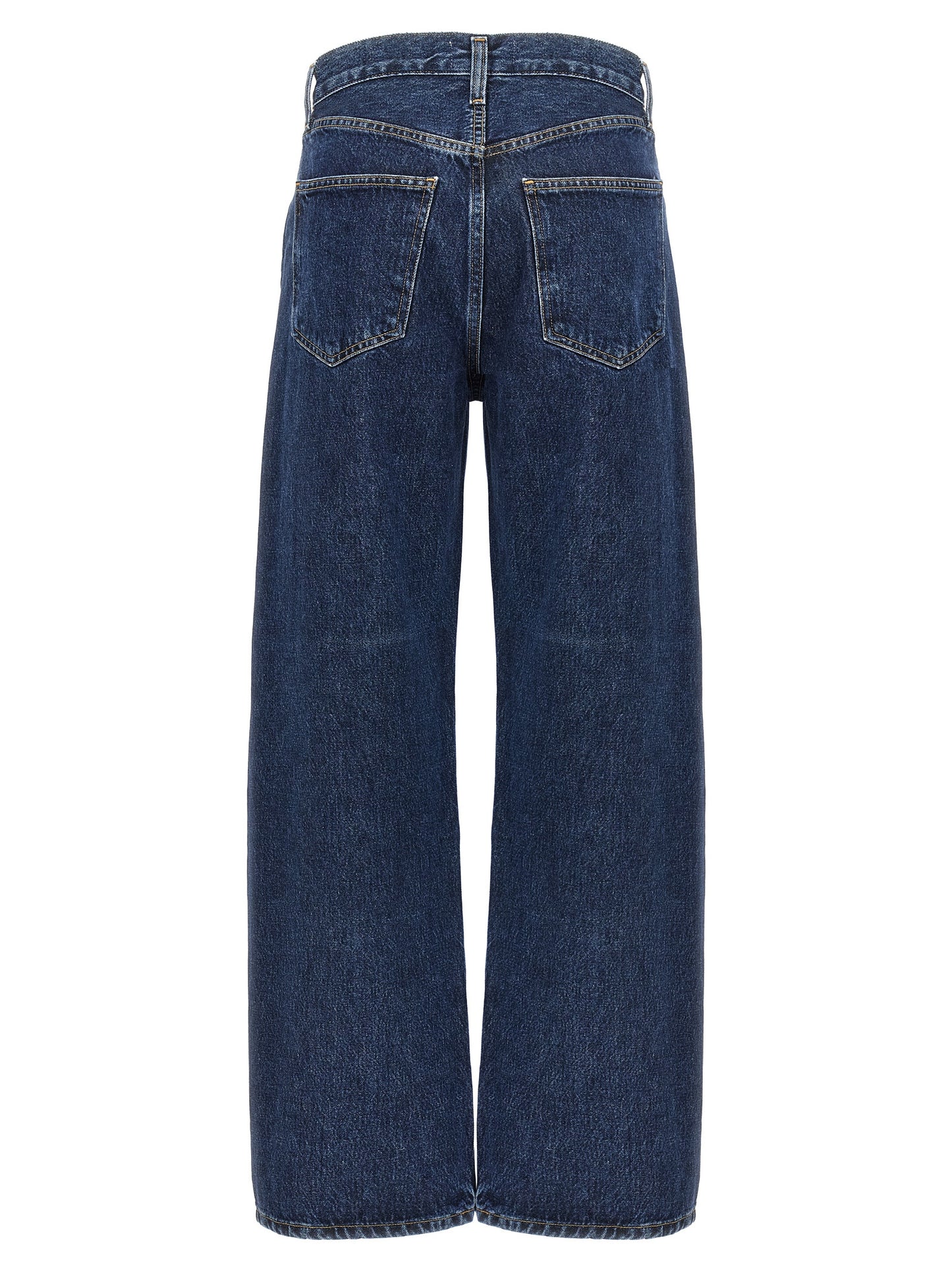 Jeans by Agolde for women in denim cotton blue & indigo features an refined tailoring silhouette, showcasing a premium wide with a and long cut for a refined tailoring look.