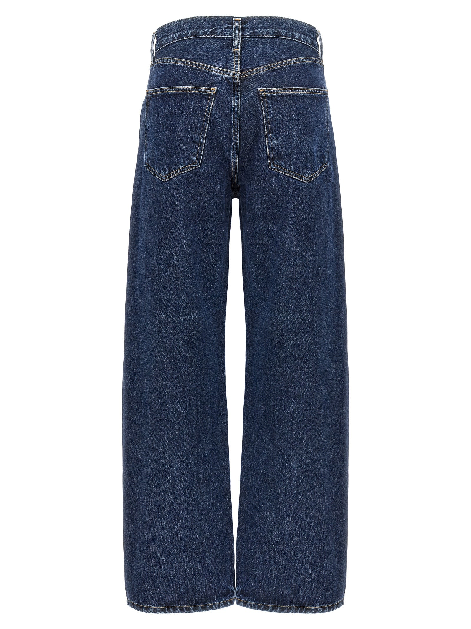 Jeans by Agolde for women in denim cotton blue & indigo features an refined tailoring silhouette, showcasing a premium wide with a and long cut for a refined tailoring look.