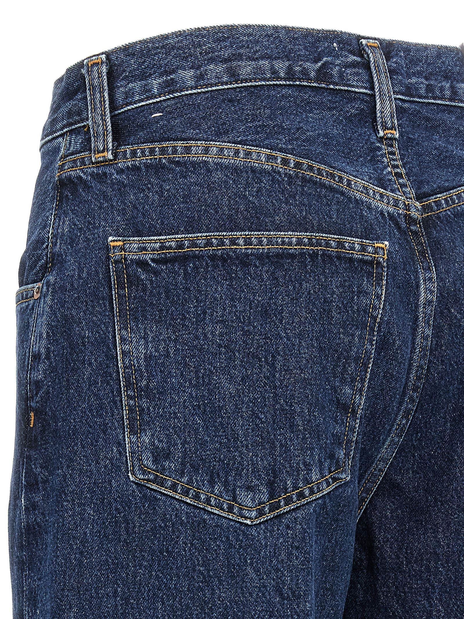 Jeans by Agolde for women in denim cotton blue & indigo presents a refined pantology silhouette, artfully defined by a refined pantology wide, long, and a sophisticated .